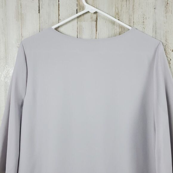 ACEVOG Scoop Neck Blouse Top Light Gray Size Medium - Picture 10 of 10